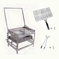 Adjustable Rotating Charcoal Grill | Stainless Steel Portable BBQ Grill for Camping & Backyard