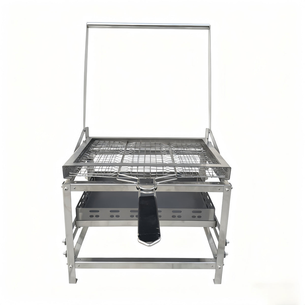 Adjustable Rotating Charcoal Grill | Stainless Steel Portable BBQ Grill for Camping & Backyard