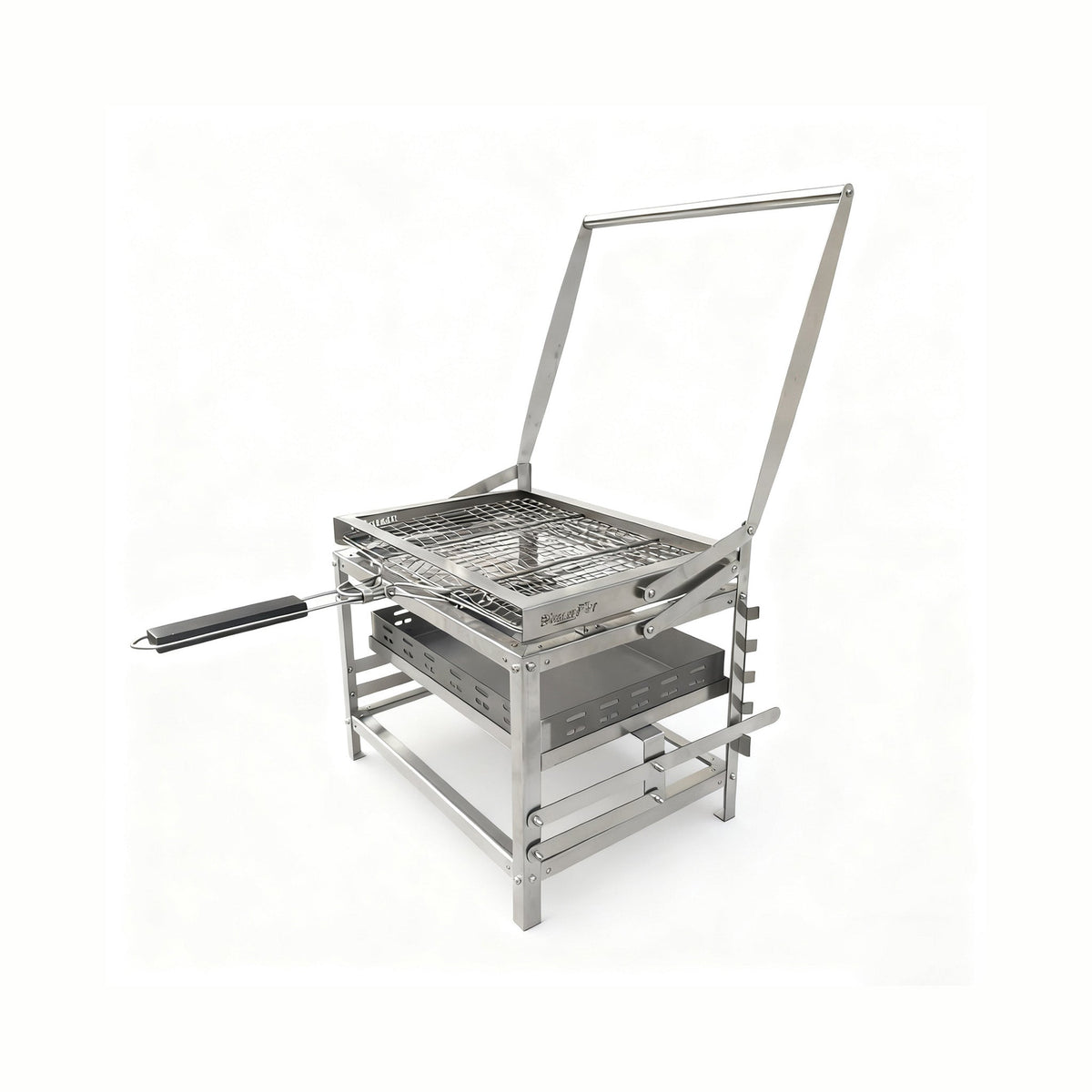 Adjustable Rotating Charcoal Grill | Stainless Steel Portable BBQ Grill for Camping & Backyard
